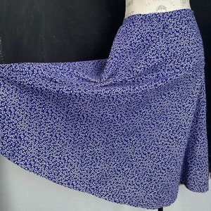 Vintage 70s France French blue ditsy flower cotton gauzy India SKIRT festival summer light romantic nature white small flowers seventies S
