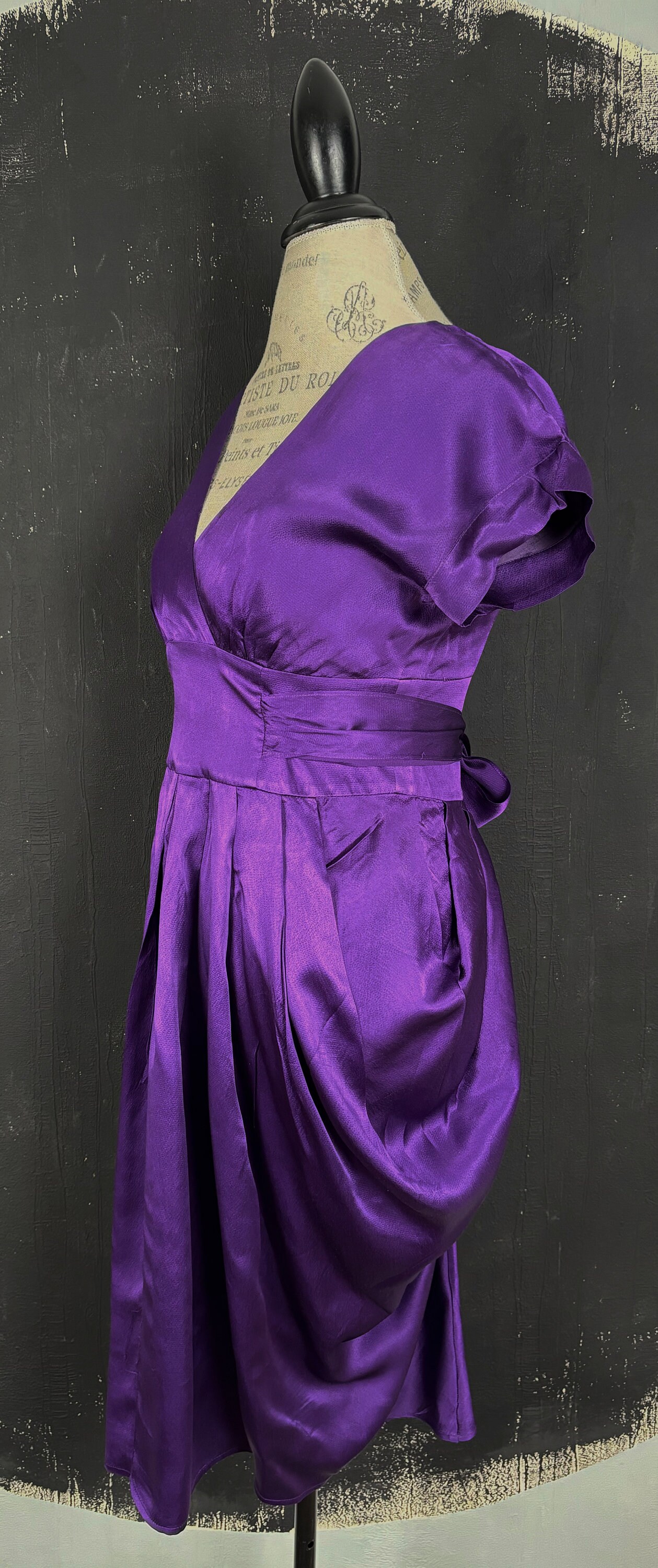 00s Purple Silk Monsoon Bow DRESS Prom Opera Lush Lounge Party Vintage Boho Summer Classic Wedding Hen Party 10 38 S Etsy UK