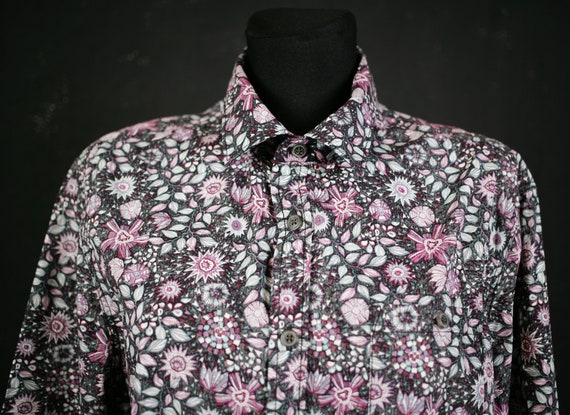 John Rocha RJR SHIRT purple flower floral leaf hi… - image 4