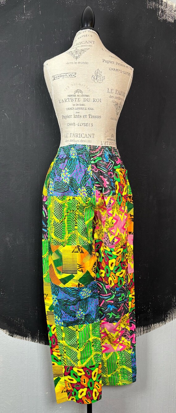 90s veg patchwork style psychedelic neon green pi… - image 7