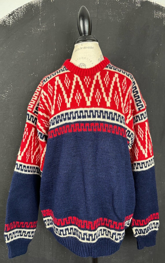 Blue white and red jumper online