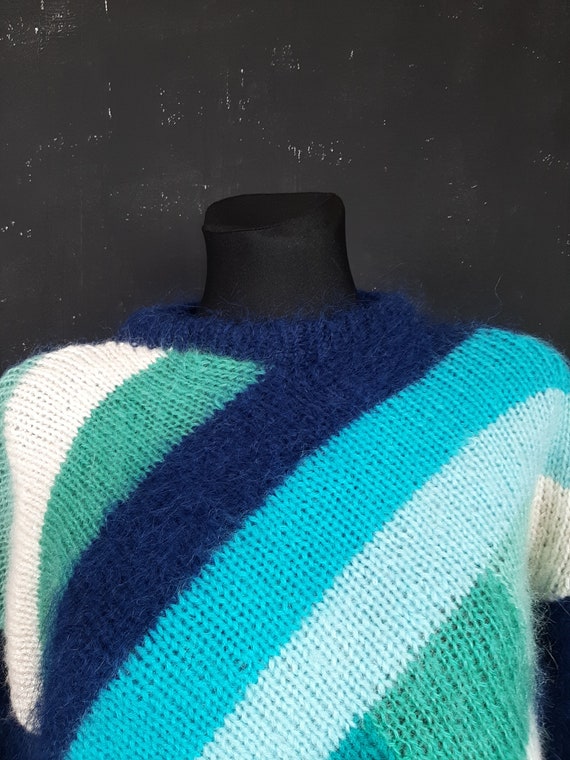 90s mohair wool hand knitted JUMPER sweater Chris… - image 3