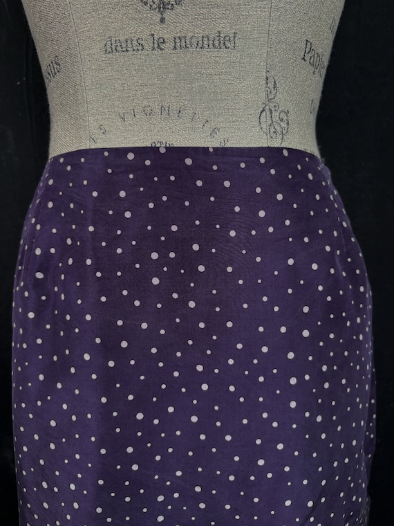 Vintage Betty Barclay Silk Purple White Polka Dot SKIRT