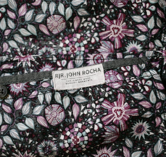 John Rocha RJR SHIRT purple flower floral leaf hi… - image 9