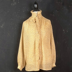 Blusa de los 80 con lazo floral verde amarillo transparente de París, estilo bohemio, para fiestas de verano, películas, vegana, años ochenta, XXL 2X
