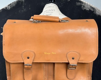 90 leather school backpack crossbody Marco Polo brown BAG transformer L