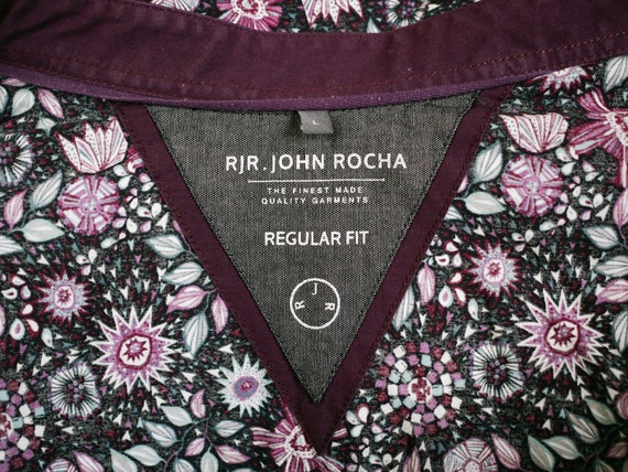 John Rocha RJR SHIRT purple flower floral leaf hi… - image 10
