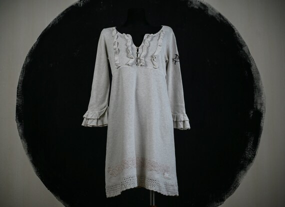 vinylissimo Odd Molly Dress Retro Rare Oldschool Hipster Romantic White Embroidered Butterfly Mermaid Posh Fashion Design Knitted Ruffle Mop 3 L