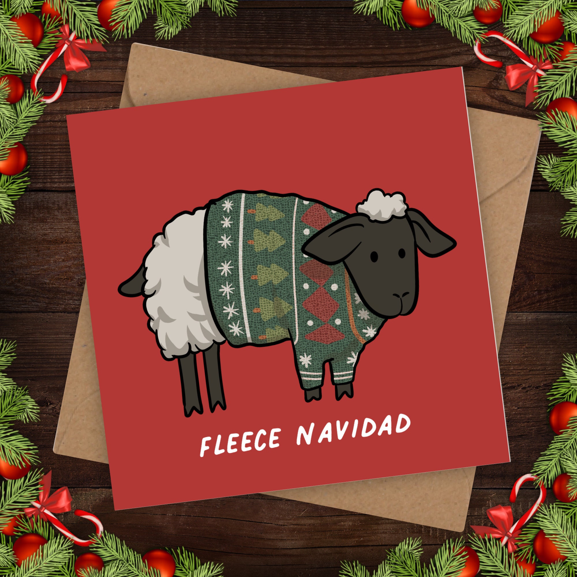 Fleece Navidad Xmas Carol Funny Christmas Card Pun, Dad joke christma…
