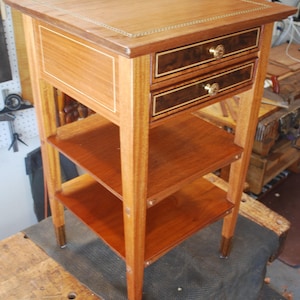 Side table, nightstand, end table, office table, printer table, Hall table, library table, , two drawer side table, solid mahogany sidetable