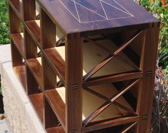 Handmade Walnut Shoe Rack Bench, Hallway Entryway Storage