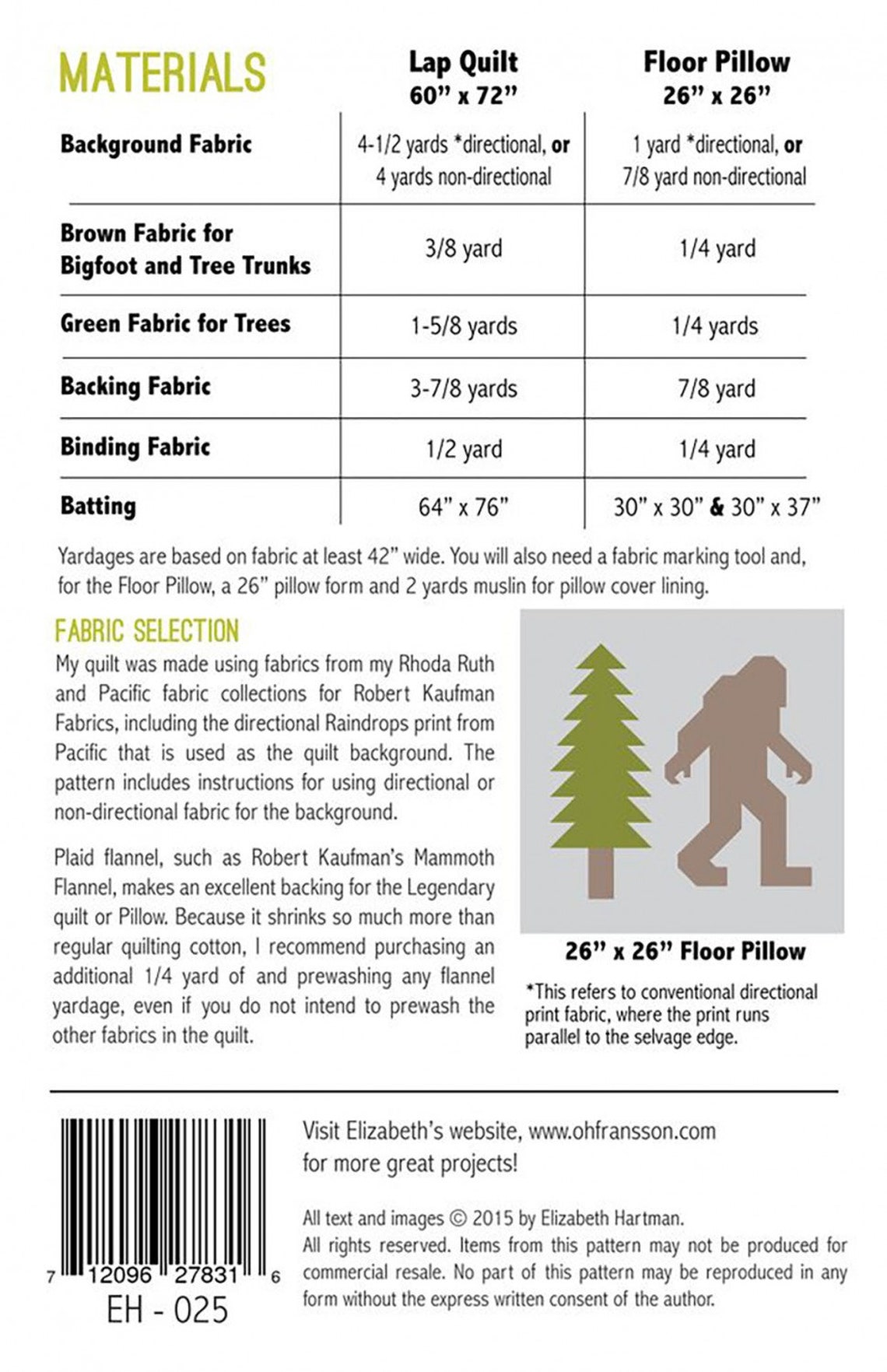 Legendary Big Foot Pattern by Elizabeth Hartman Etsy