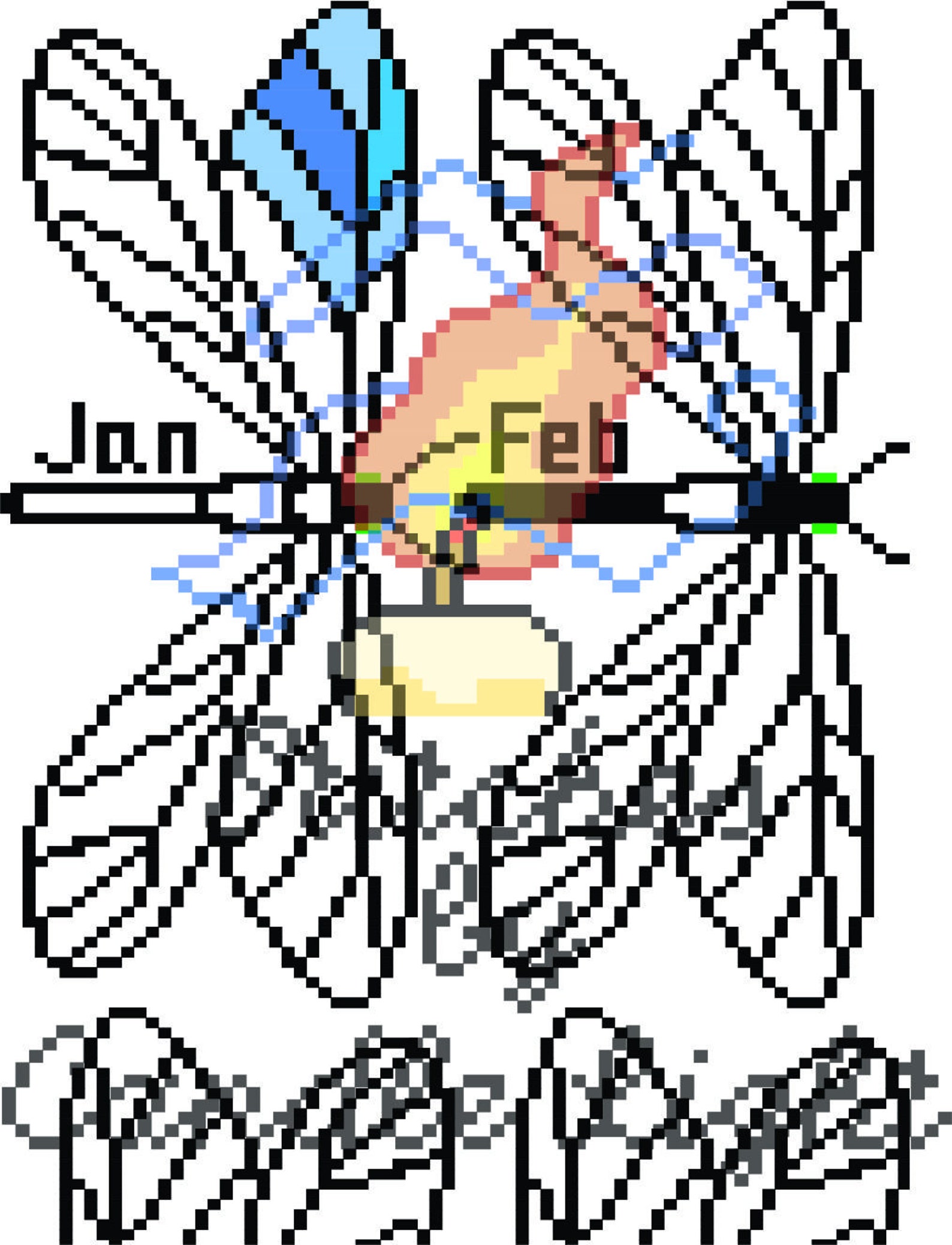 Dragonfly Temperature Chart Cross Stitch PDF Pattern Etsy