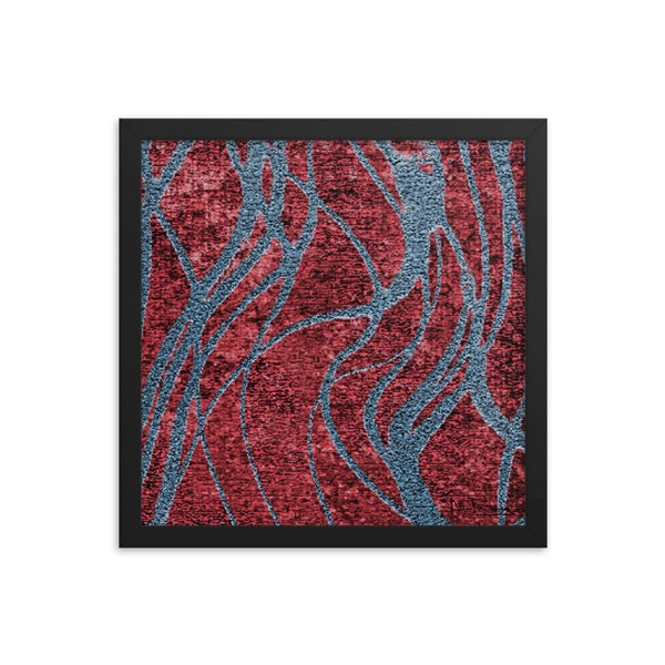 Moroccan Swirls 2 / Bohemian Art / Boho Artwork / Modern / Contemporary Art / Art Deco / Eastern Art / Square / Boho Decor / Wall Art / Red