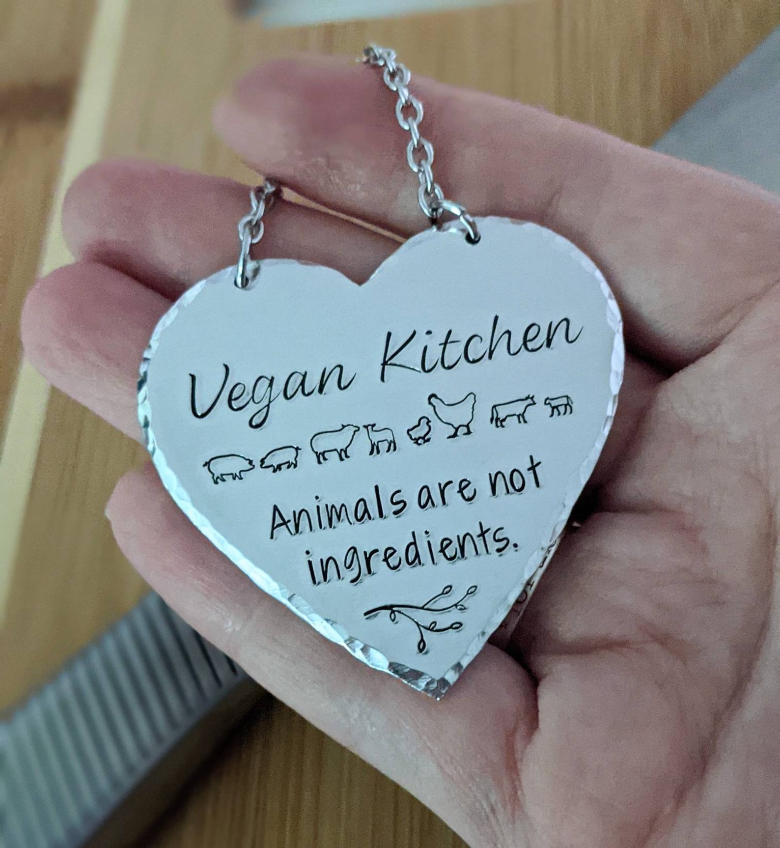 SMALL Vegan Kitchen Heart Sign Etsy.de