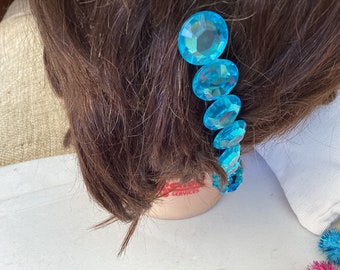 Sundance Blue Gemstone Hair Clip Decorative Blue Gemstones Hair Clips Hair Accessories - Etsy main image 4