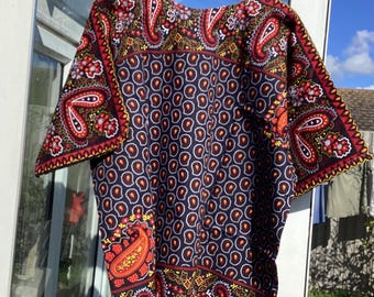 Unisex Kaftan/Caftan Top / Tunic 100% Cotton Sizes: Small, Medium, Large. Summertime Holidays Party Beach Wear