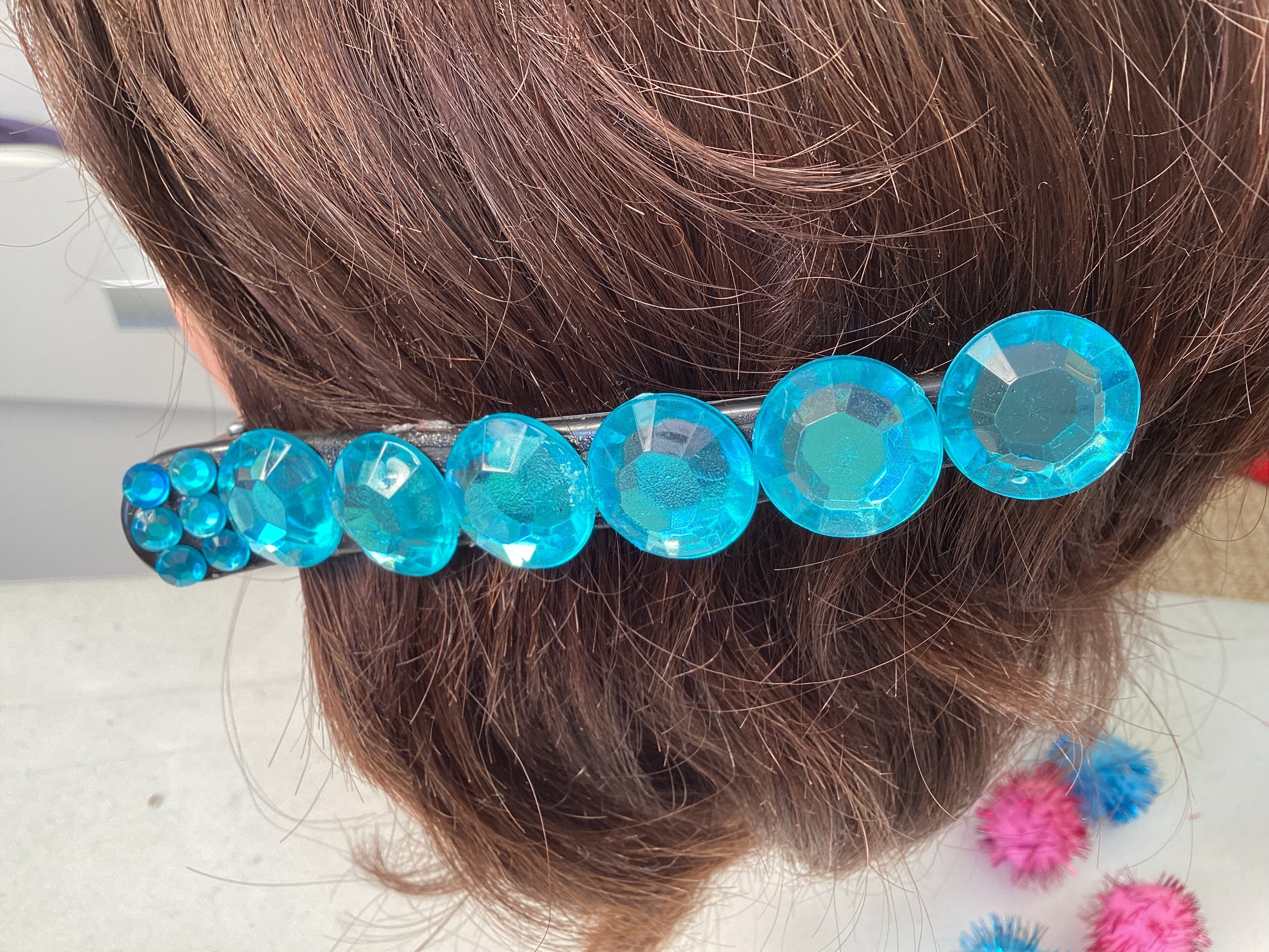 Decorative Blue Gemstones Hair Clips Hair Accessories - Etsy display picture 3