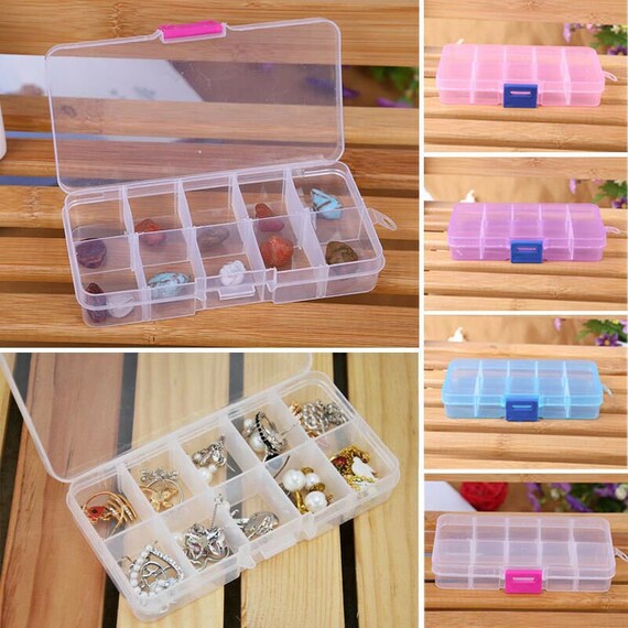 Adjustable Jewellery Tool Box Beads Pills Organiser Nail Art Storage Box Case UK 