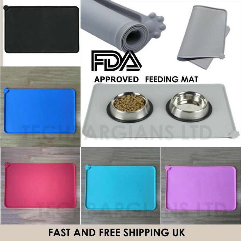 Pet Puppy Silicone Waterproof Feeding Food Mat Dog Cat Non Etsy