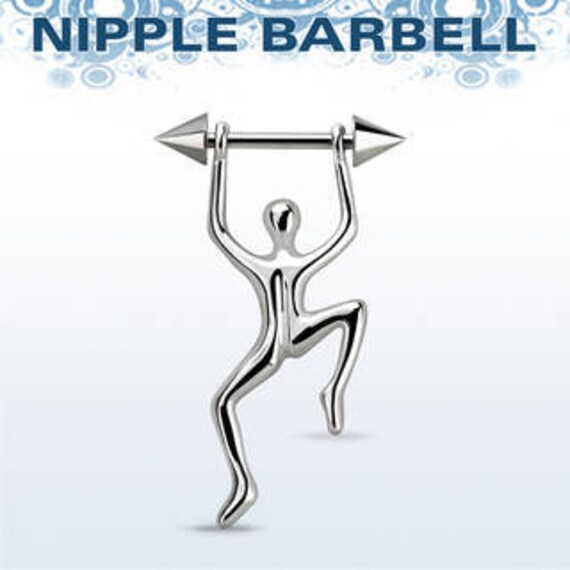 2pcs 316L Stainless Steel Hanging Man Barbell Nipple Shield Ring Body Stud TW 2pcs 316L Stainless Steel Hanging Man Barbell Nipple Shield Ring Body Stud TW