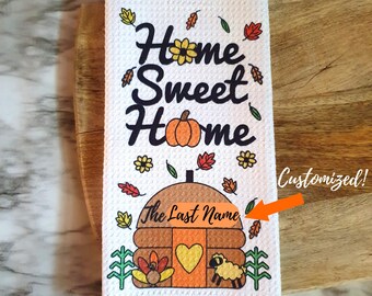 Navajo Autumn Tea Towel - Personalized Name