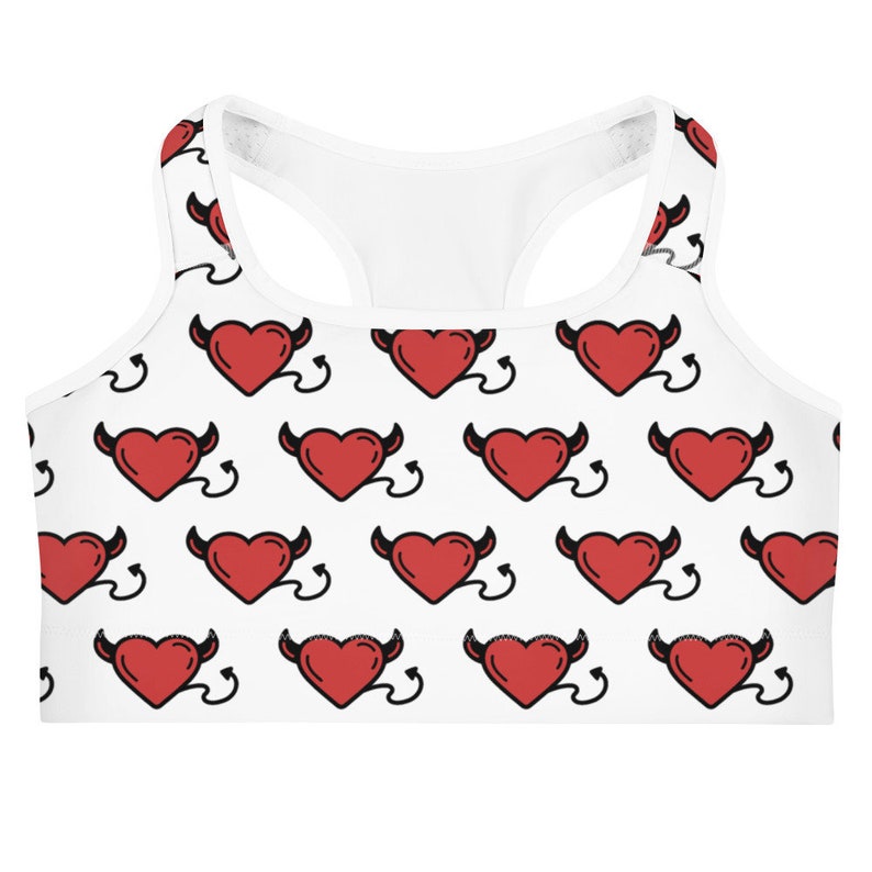 Valentines Day Devilish Heart Sports bra Great Gift Super Comfy