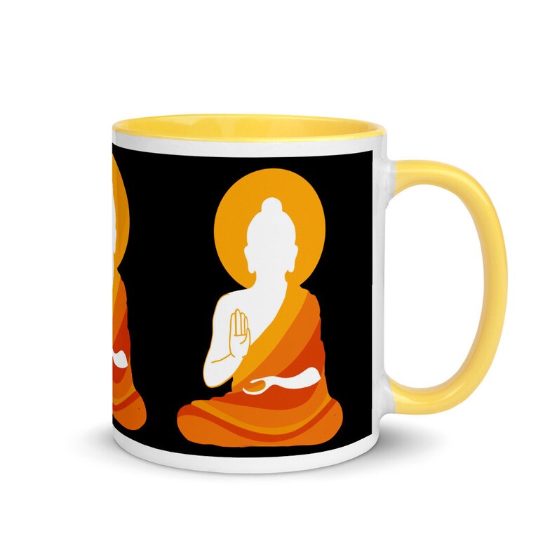 Vintage Buddha Coffee Tea Mug with Color Inside 4 Color Etsy
