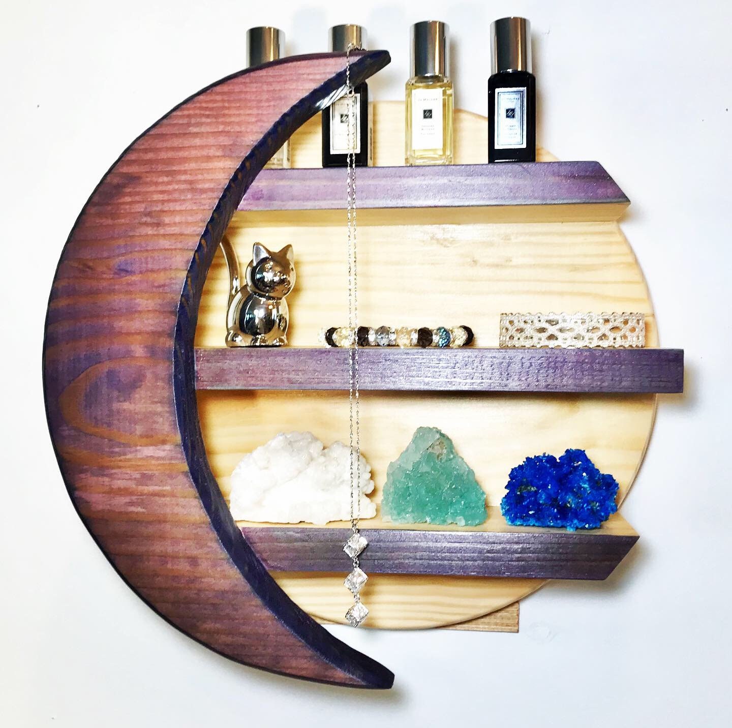 MOON CRYSTALS SHELF Collectibles shelf gemstone display Etsy