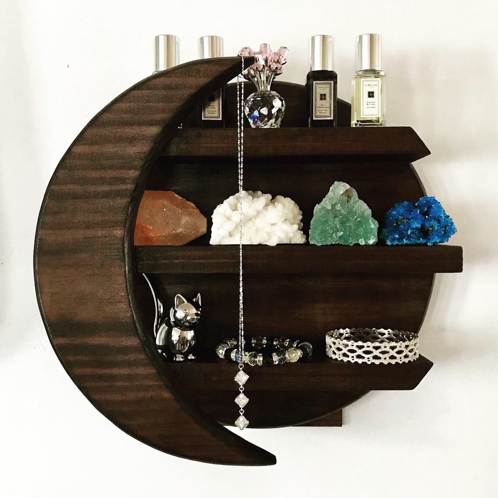 CRYSTALS DISPLAY SHELVES Moon Shelf estante de aceites Etsy