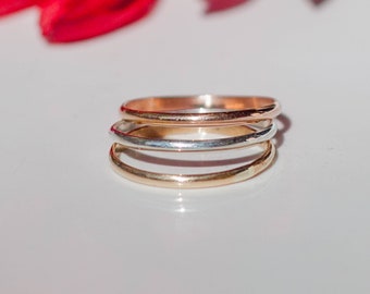 Mixed Metal Stackable Rings (Set of 3)