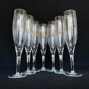 7 Vintage 7oz Champagne Cocktail Flutes - Vintage Barware - Retro Barware