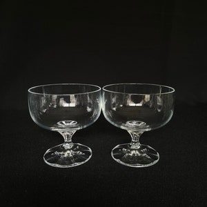 Pair of Vintage Crystal 8oz Champagne Cocktail Coupes - Vintage Barware - Retro Barware