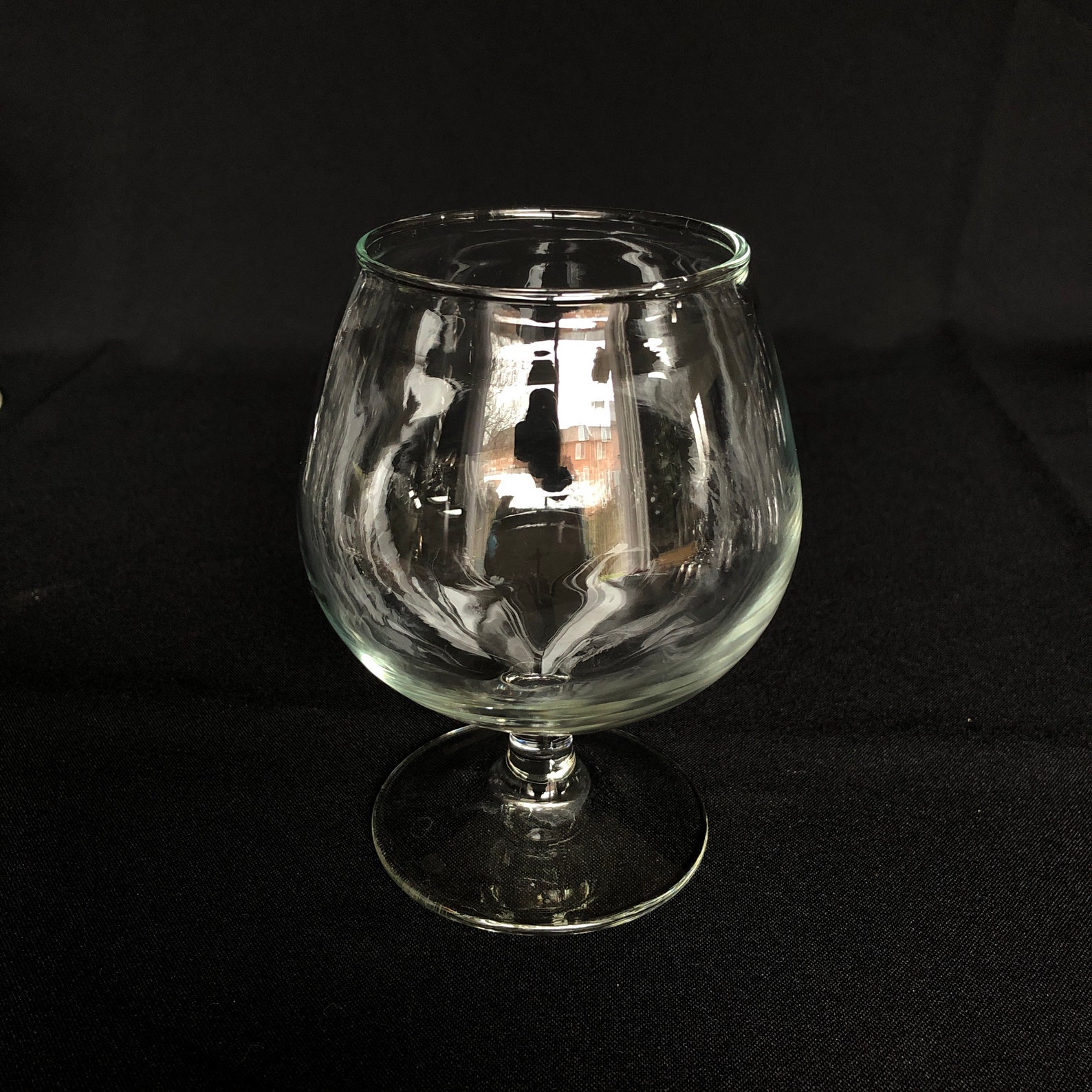 Vintage Clear Glass 12oz Snifter With Pressed Glass Base Etsy