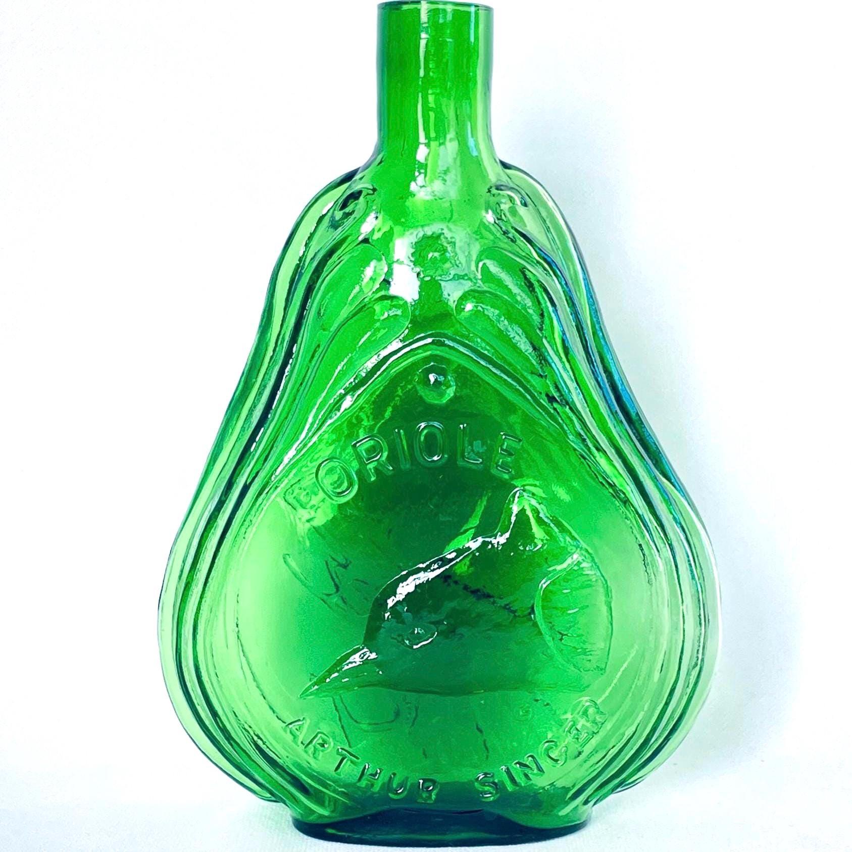 Vintage CLEVENGER BROTHERS Emerald Green Glass Pear-shaped 12oz