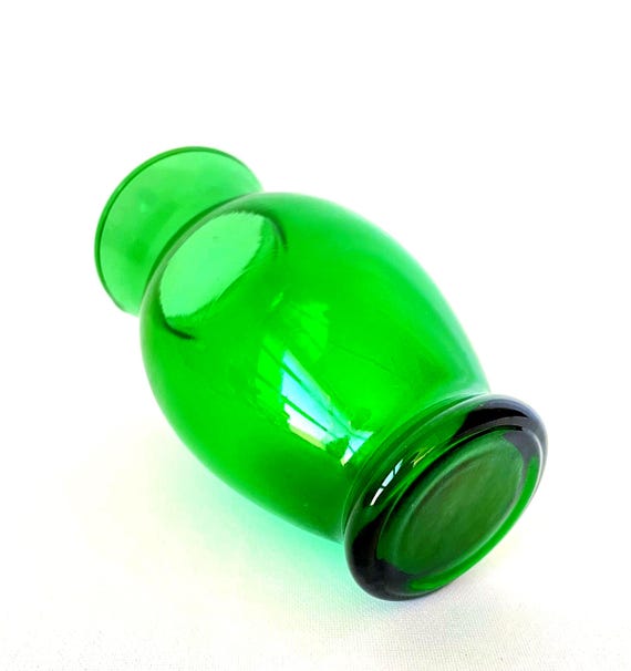 アンカーホッキンググラスのヴィンテージエメラルドグリーンガラス花瓶