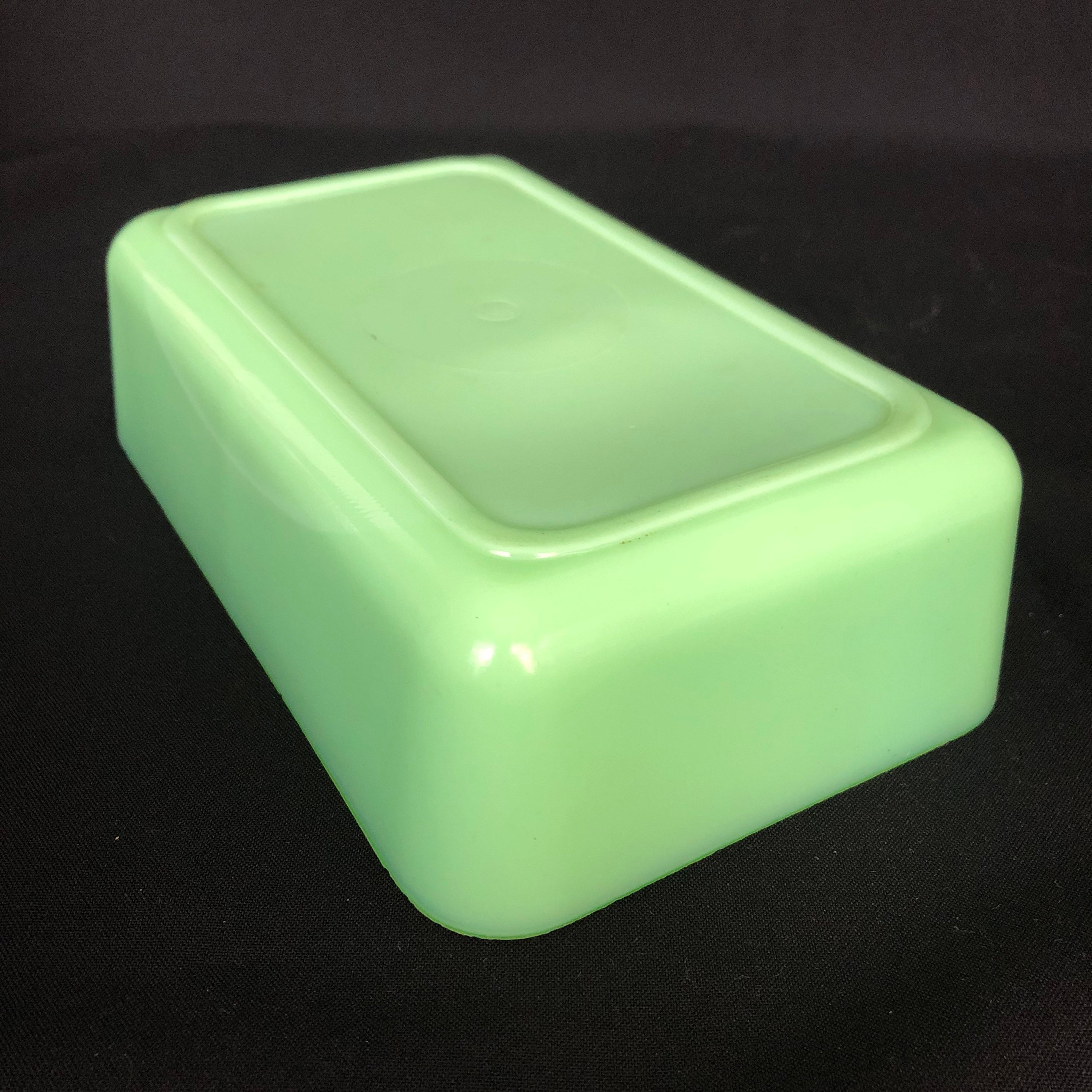 Vintage Mckee Jadeite Uranium Glass Fridge Container Etsy