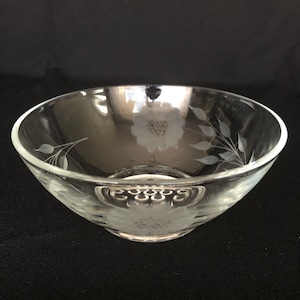 Vintage Etched Hughes Cornflower Bowl - Serving Dish