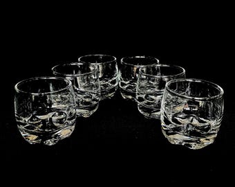 Set of 6 Vintage Shot Glasses - Retro Liqueur Cocktail Barware