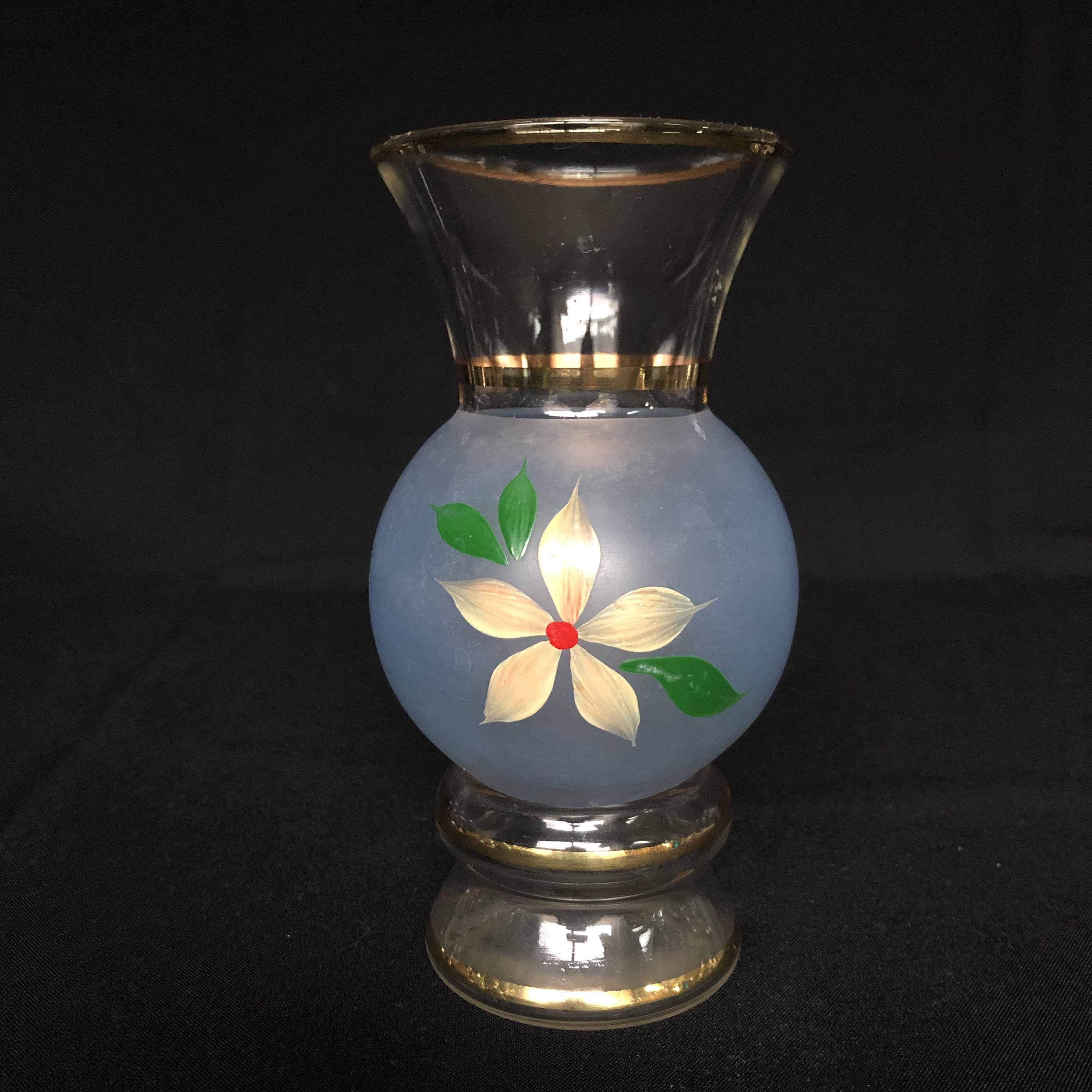 Vaso In Vetro Soffiato A Mano Per Boccioli - Trasparente Con Sfumatura Grigia - 21 Cm, Fiore Singolo - Oggetto Decorativo