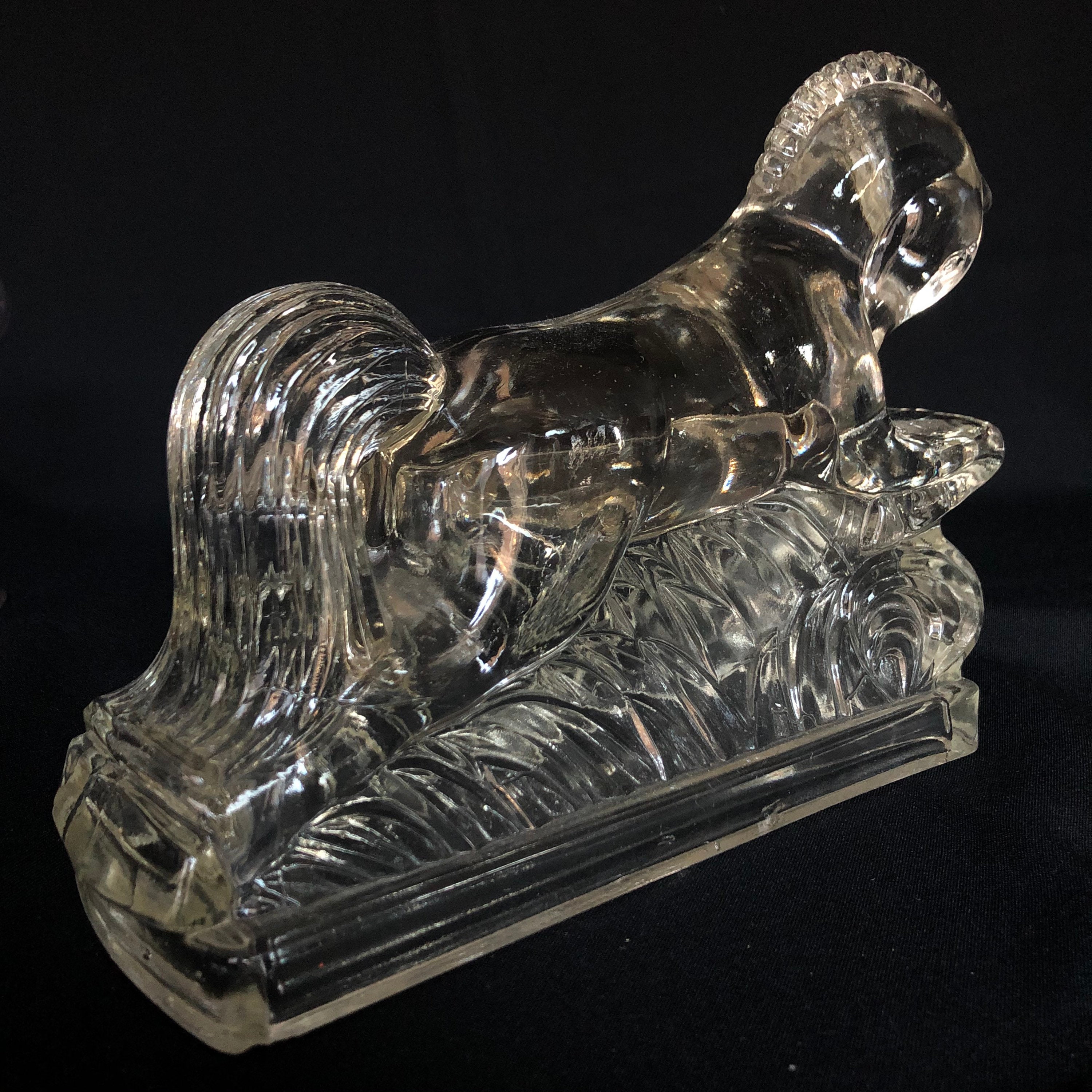 Antique Clear Glass Art Deco Horse Bookends by L.E. Smith Etsy