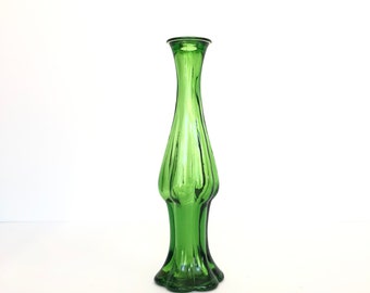 Jarrón vintage de vidrio verde esmeralda - Decantador AVON