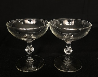 2 Vintage Classic Disc Stemmed 4.5oz Champagne Cocktail Coupes