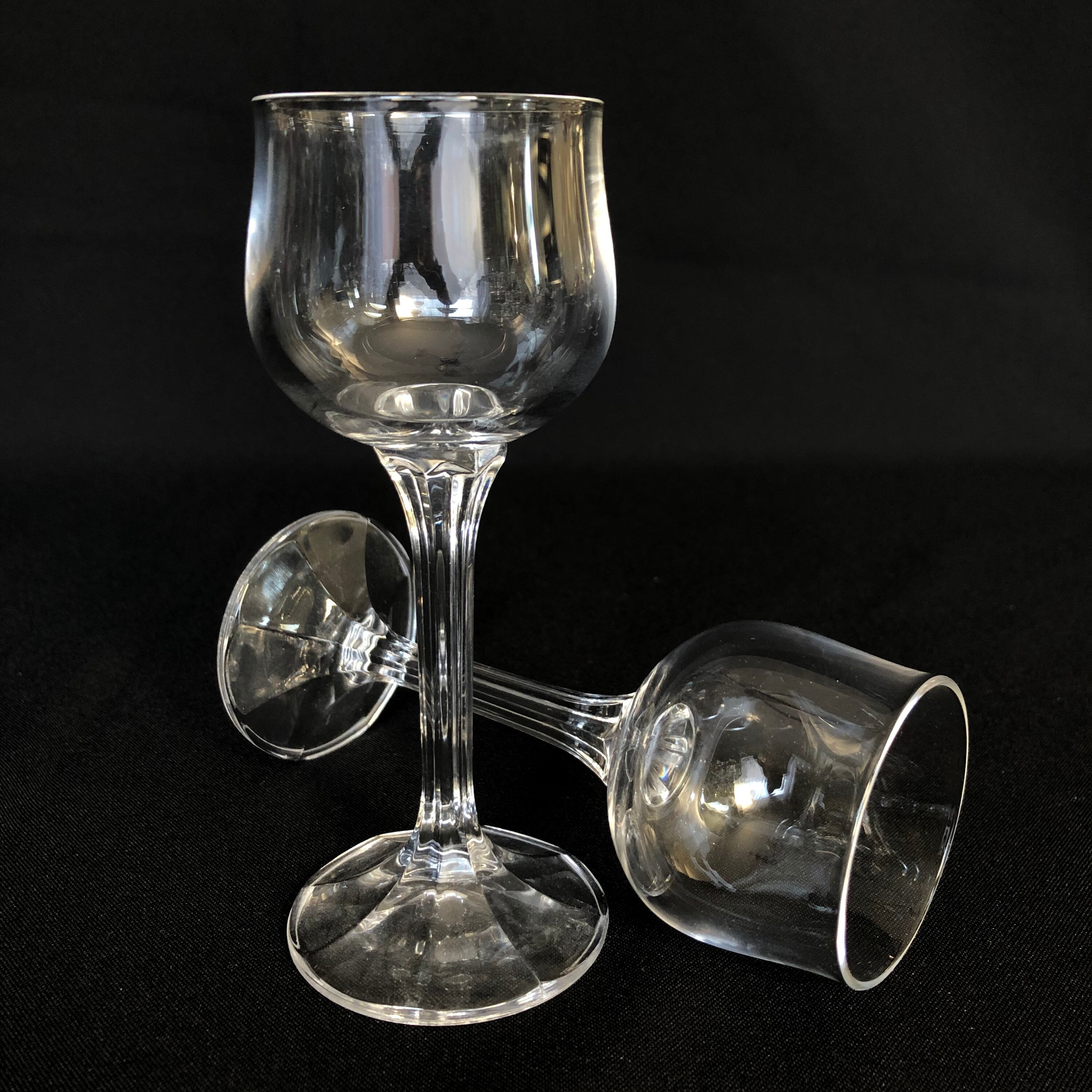 Pair of Stemmed Vintage Crystal 2.5oz Liqueur Glasses Retro Etsy