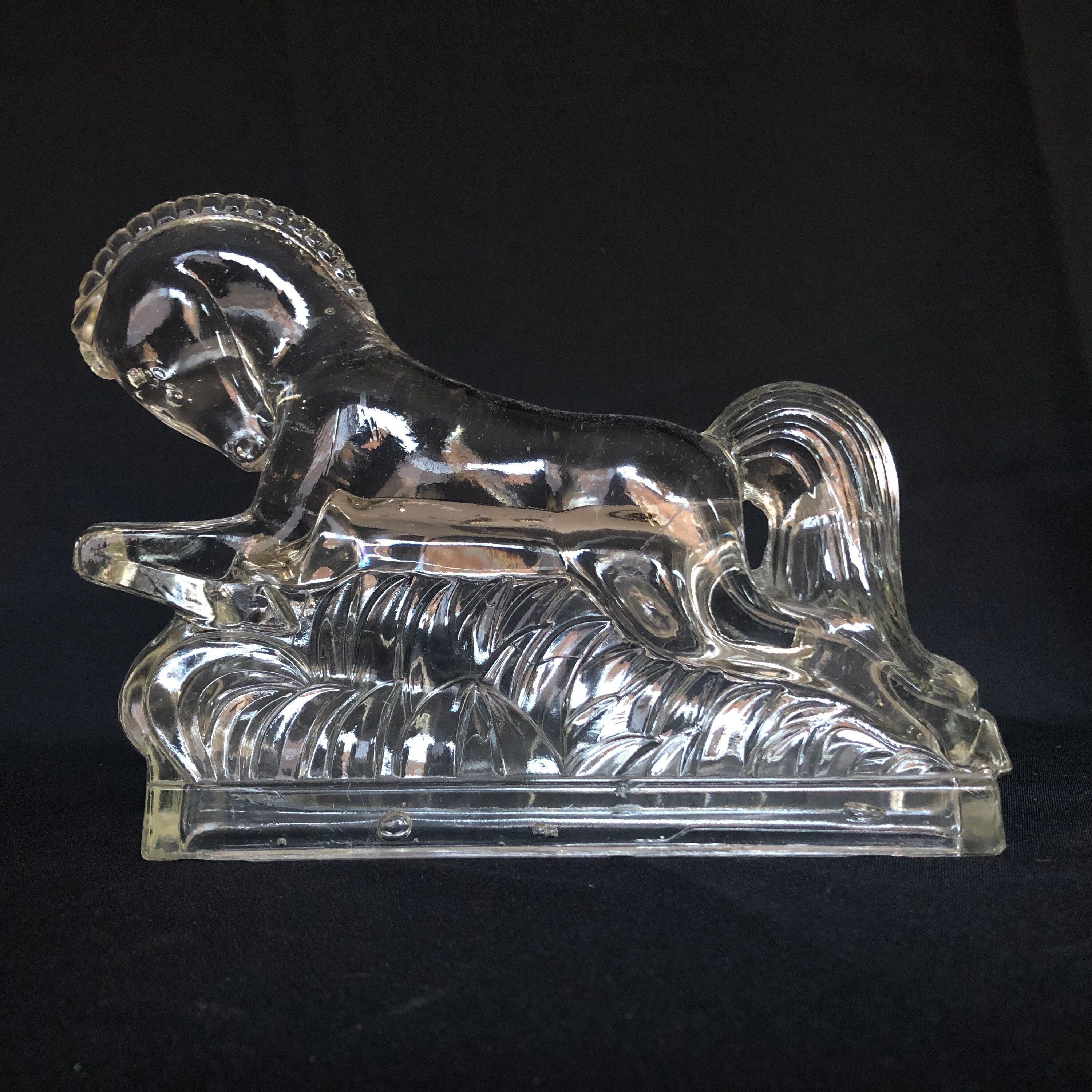 Antique Clear Glass Art Deco Horse Bookends by L.E. Smith Etsy