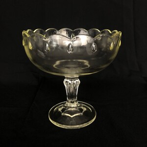 Vintage Indiana Glass Company Clear Pressed Glass Pedestal Centrepiece Bowl Compote