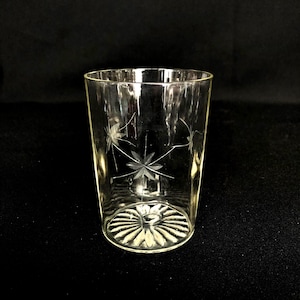 Verre optique gravé étoile vintage, accessoires de bar rétro