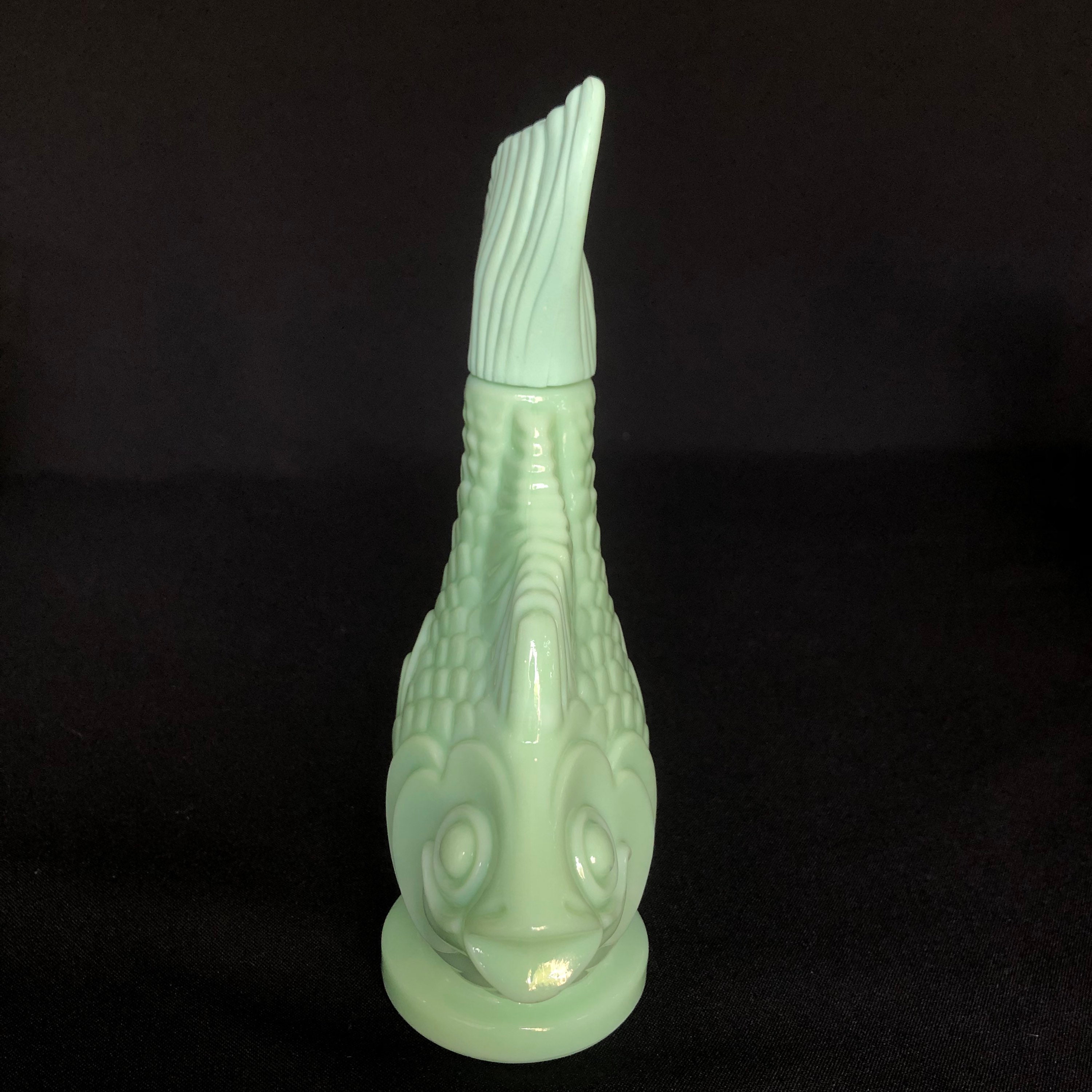 RARE Vintage Jadeite Glass Fish Bottle Decanter by AVON Etsy