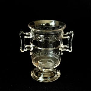 ANTIQUE Pressed Glass 'Cross Bands' Spooner or Spill by Unknown Maker c1800s