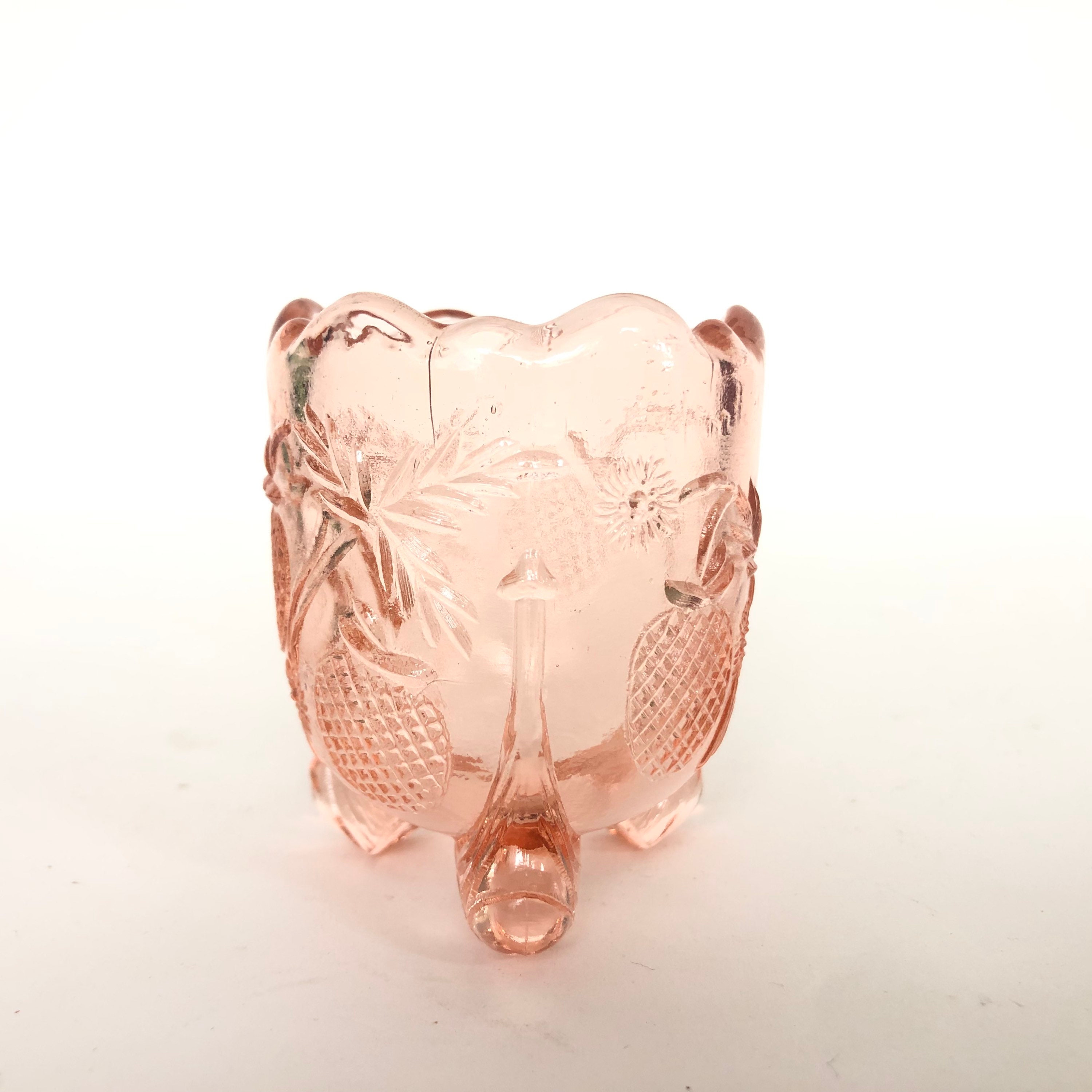 Antique Pink Depression Glass Strawberry Toothpick Holder Etsy UK